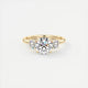 Luna Three Stone Round Cut Diamond Engagement Ring