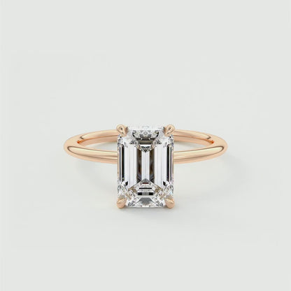 Evelyn Emerald Cut Diamond Engagement Ring