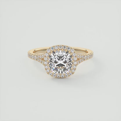Grace Halo Cushion Cut Diamond Engagement Ring