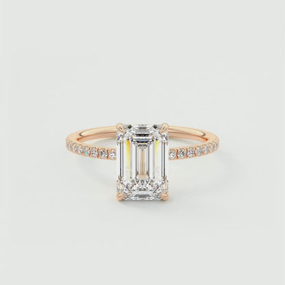 Evelyn Emerald Cut Diamond Engagement Ring